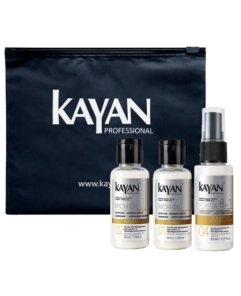 Набір дорожній для сухого та пошкодженого волосся Kayan Rich Oil