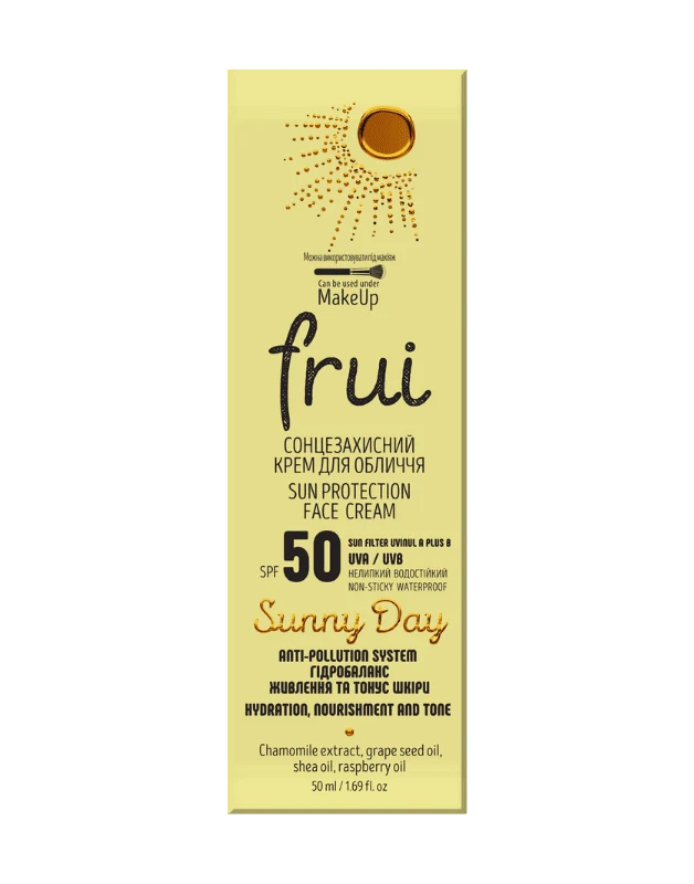 Сонцезахисний крем для обличчя SPF 50 Frui, 50 мл